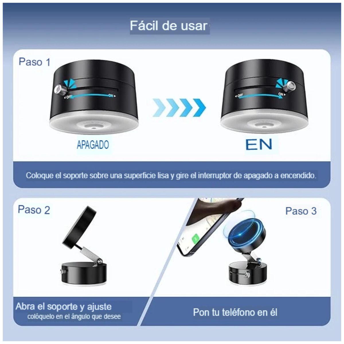 Soporte Cargador Inalámbrico Imantado